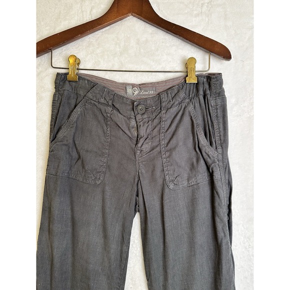 Level 99 Anthropology Womens 26 Straight Leg Linen Pants Dark Gray Casual - Picture 2 of 15